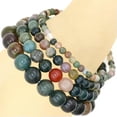 thumbnail image 1 of HOOUN Handmade Natural Healing 4mm 6mm 8mm 10mm Gemstone Round Beads Stretch Bracelet -4mm-31 Indian Agate, 1 of 3