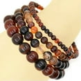 thumbnail image 1 of HOOUN Handmade Natural Healing 4mm 6mm 8mm 10mm Gemstone Round Beads Stretch Bracelet -4mm-50 Striated Agate, 1 of 3