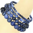 thumbnail image 1 of HOOUN Handmade Natural Healing 4mm 6mm 8mm 10mm Gemstone Round Beads Stretch Bracelet -6mm-18 Blue Sodalite, 1 of 3