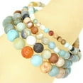 thumbnail image 1 of HOOUN Handmade Natural Healing 4mm 6mm 8mm 10mm Gemstone Round Beads Stretch Bracelet -6mm-44 Multi-Color Amazonite, 1 of 3
