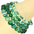 thumbnail image 1 of HOOUN Handmade Natural Healing 4mm 6mm 8mm 10mm Gemstone Round Beads Stretch Bracelet -6mm-54 Green Agate, 1 of 3