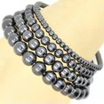 thumbnail image 1 of HOOUN Handmade Natural Healing 4mm 6mm 8mm 10mm Gemstone Round Beads Stretch Bracelet -8mm-27 Hematite Black, 1 of 3