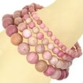 thumbnail image 1 of HOOUN Handmade Natural Healing 4mm 6mm 8mm 10mm Gemstone Round Beads Stretch Bracelet -8mm-59 Rhodochrosite, 1 of 3