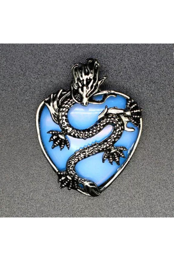 Heart Dragon Claw Pendant Natural Chakra Crystal Quartz Skull Gift Healing Reiki-Opal