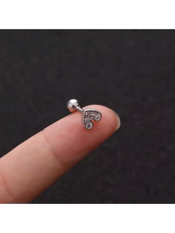 Helix Fashion Ear Earring Gem Bar Floral PC Tragus Stud Upper Cartilage 1-16 silver