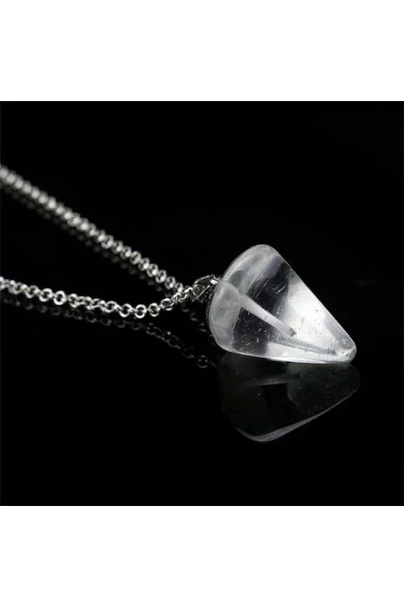 Hexagonal Natural Quartz Crystal Chakra Healing Point Pendant Necklace Jewelry-2#White Dowsing Pendulum