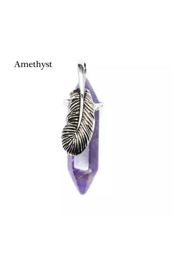 Hexagonal Pendant Natural Quartz Crystal Chakra Healing Point Necklace Jewelry-Amethyst