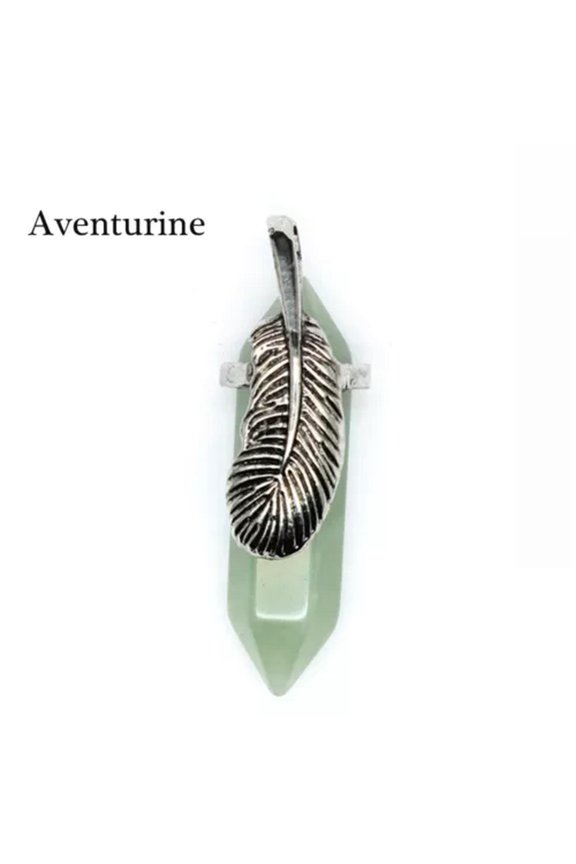 Hexagonal Pendant Natural Quartz Crystal Chakra Healing Point Necklace Jewelry-Aventurine