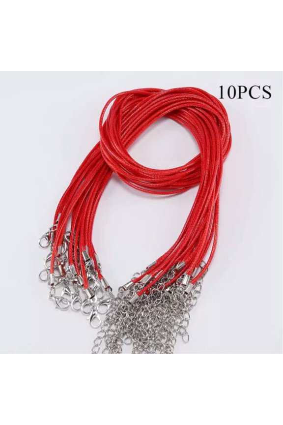 High Quality Faux Leather Necklace Lobster Clasp Rope Cord String For Pendant +-red-1.5mm