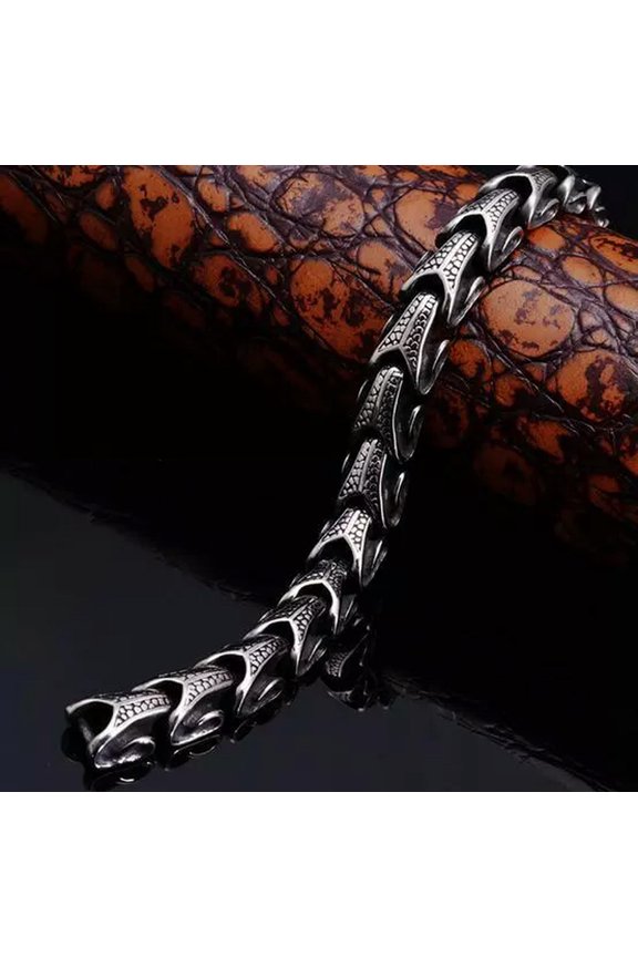 High Quality stainless steel Cool Men's Biker dragon Chain Link Bracelet 8.66''