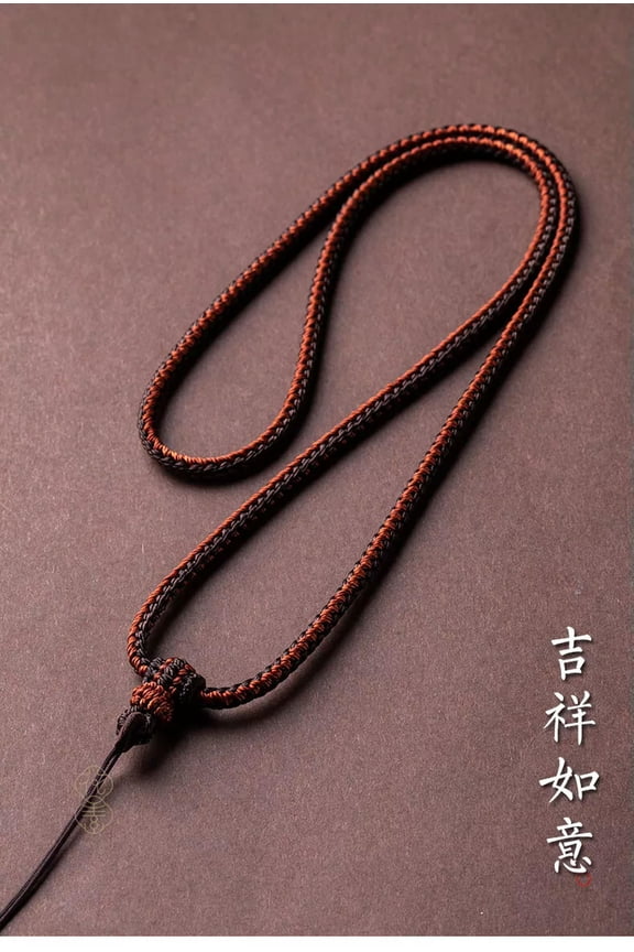 High end hand woven 12 strand coffee colored red double stitched necklace rope