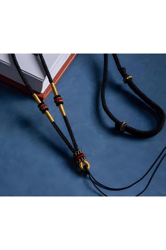 High end hand woven 8-strand black necklace rope