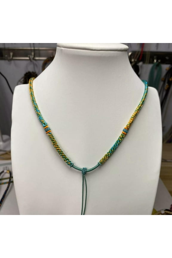 High end hand woven 8-strand multi-color necklace rope