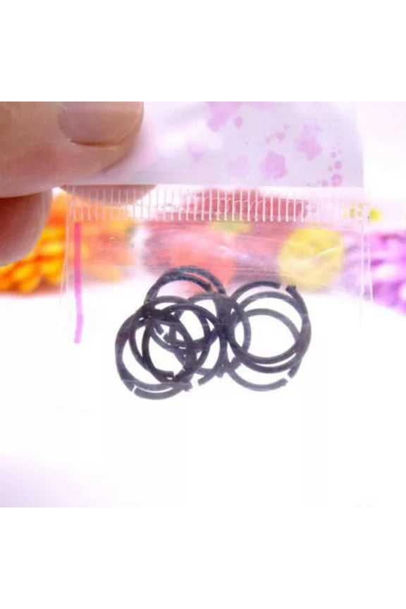 Hoop Earrings Plastic Small Ear Ring Sterile Rod Colorful Invisible Anti Allergy-Black