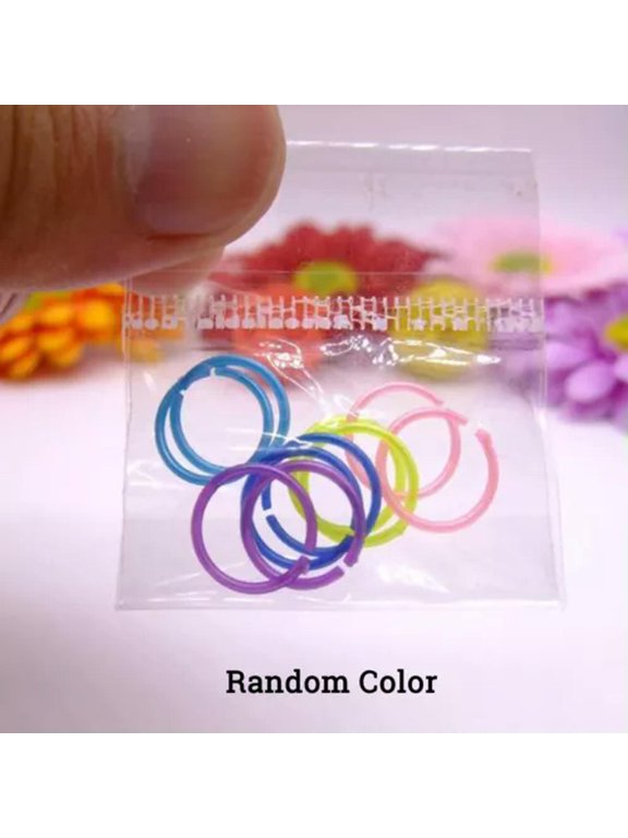 Hoop Earrings Plastic Small Ear Ring Sterile Rod Colorful Invisible Anti Allergy-Colorful