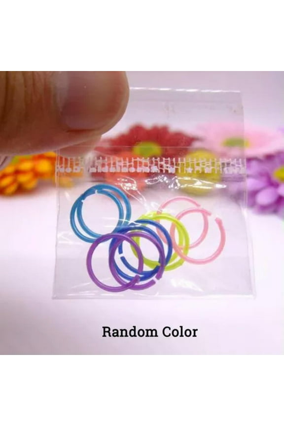 Hoop Earrings Plastic Small Ear Ring Sterile Rod Colorful Invisible Anti Allergy-Colorful