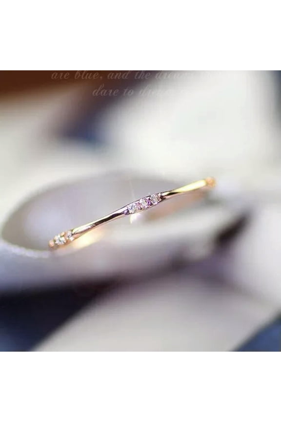 Hot Selling New 9 Small Diamonds Exquisite Ring Jewelry Ring for Women-silvery-9