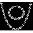 thumbnail image 1 of HOOUN Huge 11mm Huge stainless steel necklace & bracelet coffee bean Chain Father Gift, 1 of 5