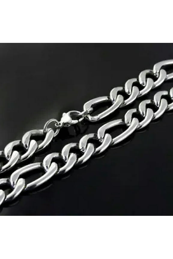 Huge 12mm 18-40'' Heavy 316L Stainless Steel Figaro Chain Necklace for Men Women-18 inch