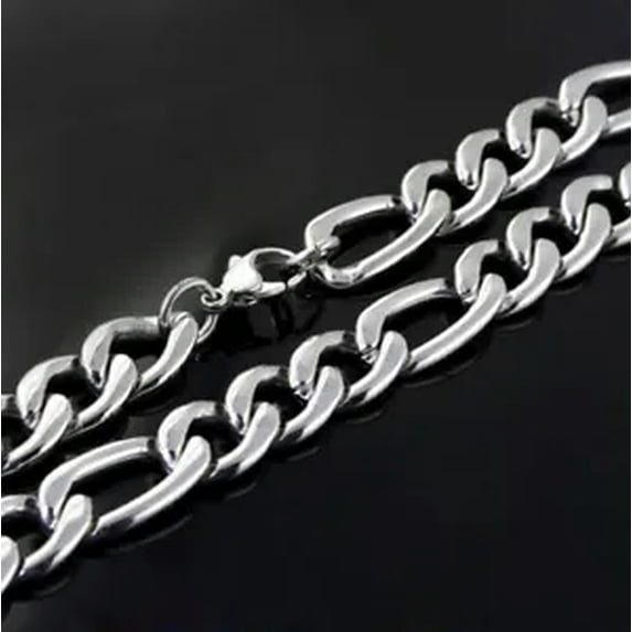 HOOUN Huge 12mm 18-40'' Heavy 316L Stainless Steel Figaro Chain Necklace for Men Women-28 inch