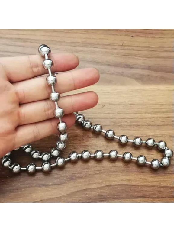 Huge 8/10/12mm Mens Necklace Ball Beads Chain Stainless Steel Silver Any Lenght-8mm-18inch