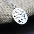 thumbnail image 1 of HOOUN I LOVE YOU TO THE MOON AND BACK' ENGRAVED SILVER PENDANT NECKLACE LOVER GIFT NEW-1, 1 of 4