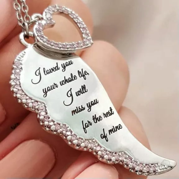 HOOUN I love you whole life Miss wings Couple Lover Necklace Chain Pendant Xmas Gift-Silver