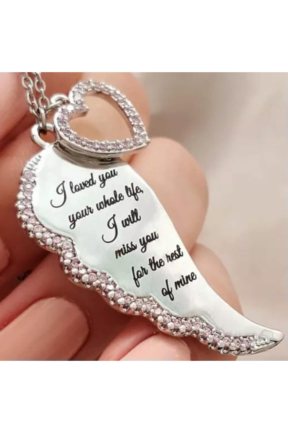 I love you whole life Miss wings Couple Lover Necklace Chain Pendant Xmas Gift-Silver