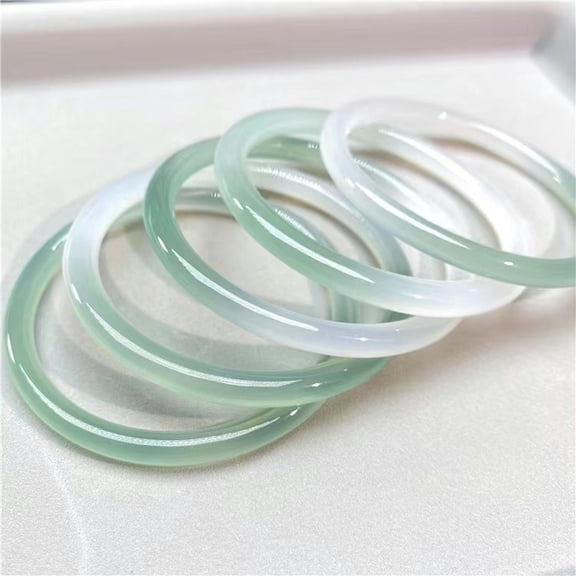 HOOUN Jade Chalcedony Oil Blue Bracelet Yuanshan Dai Gradual Thin Round Bar Beauty-60MM