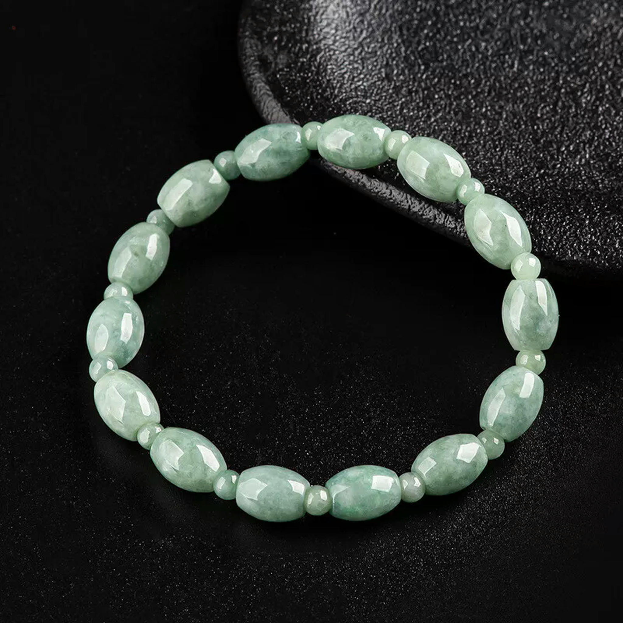 HOOUN Jade Clipper Card Bracelet Jade Barrel Beads Hand String Women's Handwear