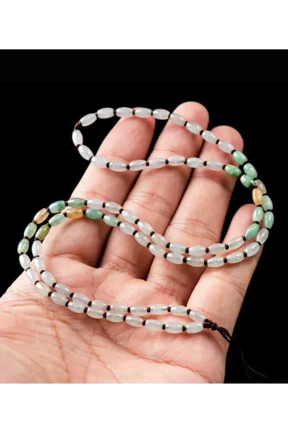Jade Pendant Rope Stone Man Beaded Necklace Natural Jewelry Necklaces