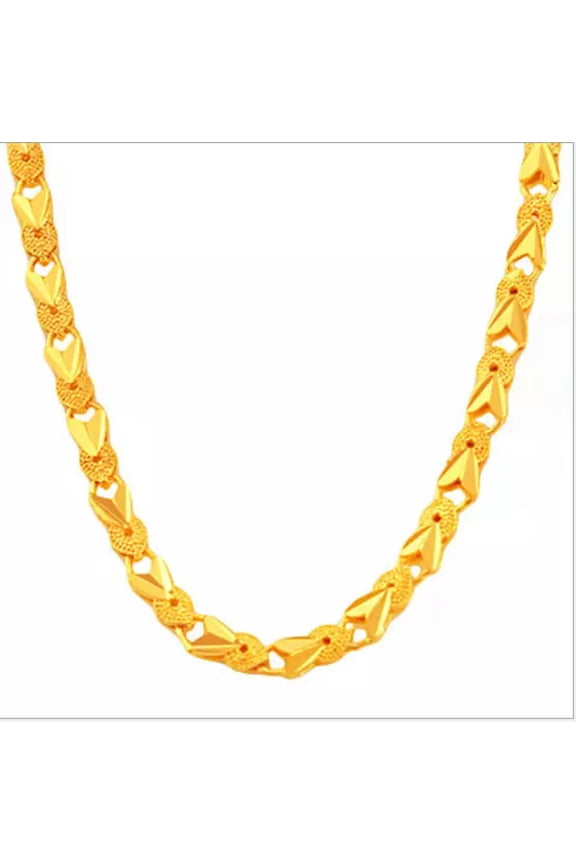 Lady's Heart 22K 23K 24K Thai Baht Gold Filled Yellow GP Necklace Jewelry