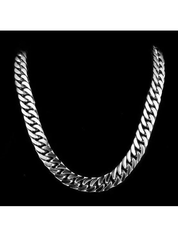 Large 15mm 24''(60cm) Stainless Steel Mens Cool Cuban Curb Chain Necklace Heavy