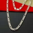 thumbnail image 1 of HOOUN Lot 925 Silver Snake Figaro Rolo Box Curb Chain Necklace Women Charm Gift 5pcs-5pcs 4mm Figaro chain-18, 1 of 5