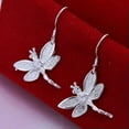 thumbnail image 1 of HOOUN Lots Fashion Women 925 Silver Stud Crystal Drop Hoop Earrings Wedding Party Gift-#14 dragonfly, 1 of 2