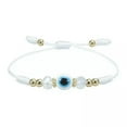 thumbnail image 1 of HOOUN Lucky Blue Evil Eye Bracelet Couple Handmade Adjustable Woven Wax Rope Bracel:yy-White, 1 of 9