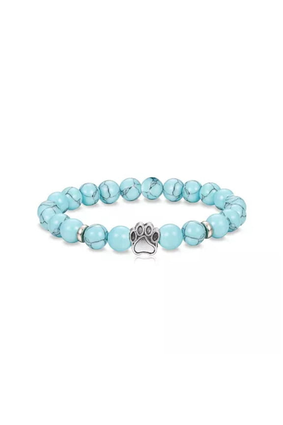 Lucky Dog Paw Elephant Healing Natural Stone Bead Stone Bracelet For Women Men-2