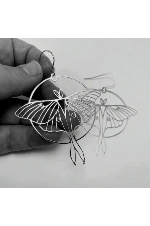 Luna Moth Earrings Butterfly Earrings Celestial Earrings Bohemia Earrings-2#Silver Moth Butterfly Earrings