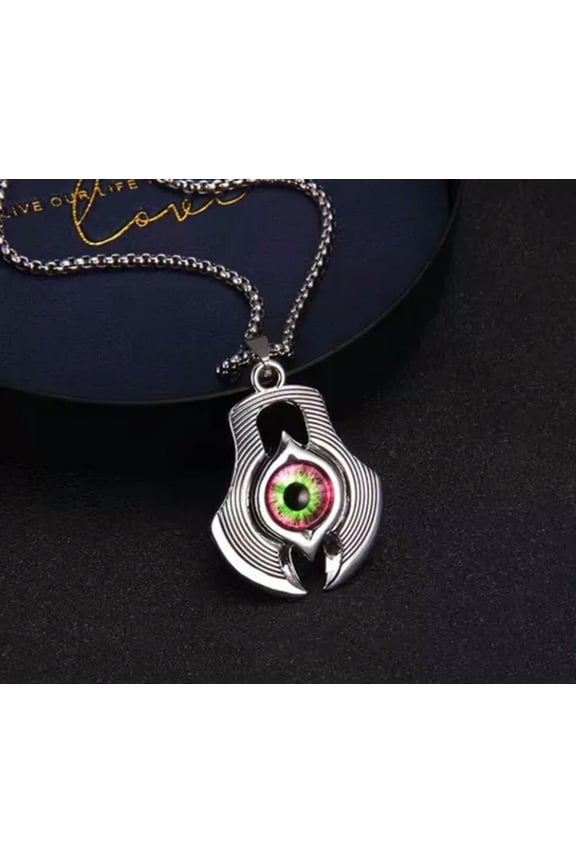 MEN Stainless Steel Creative Metal Demon Evil Eye Pendant Chain Necklace 0202-5