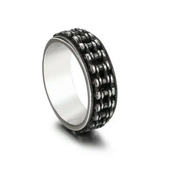 HOOUN MOTORCYCLE CHAIN SPINNING RING MEN'S STAINLESS STEEL BIKER CHAIN RINGS SPINNER-10