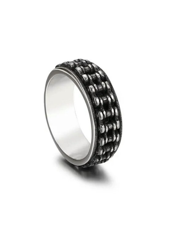 MOTORCYCLE CHAIN SPINNING RING MEN'S STAINLESS STEEL BIKER CHAIN RINGS SPINNER-13