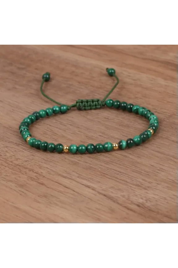 Malachite 3mm Natural Stone Bracelet Gemstone Beads Minimalist Handmade Bracelet