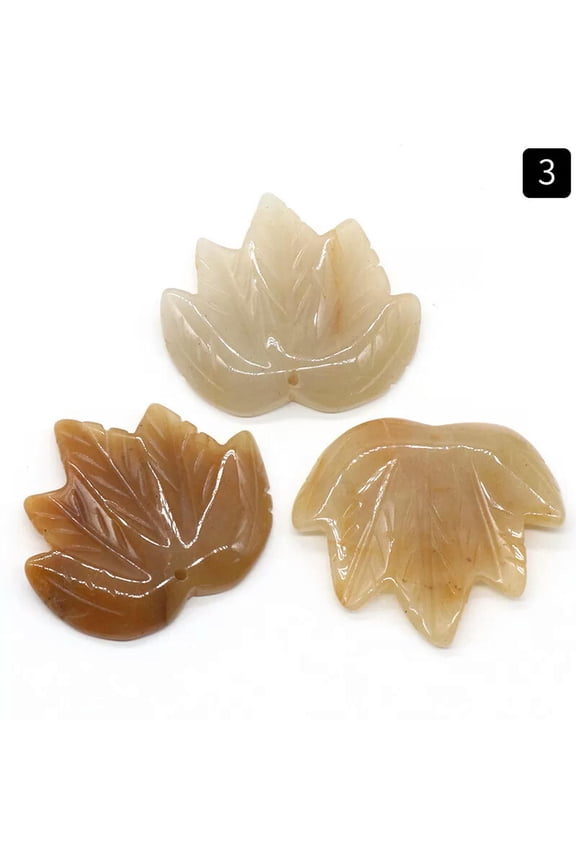 Maple Yellow Jade Fashion Carved natural Many color plant pendants 8pcs Wholesal