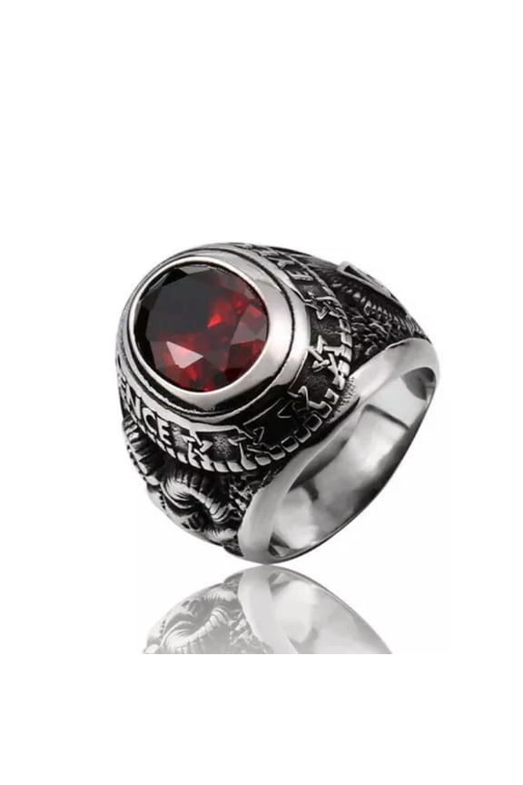 Masonic Eye of Providence Ring Stainless Steel Vintage Biker Satan Ram Punk Ring-7