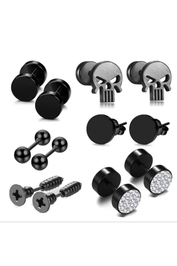 Men 12 Industrial Scaffold Bar Ear Piercing Straight Barbell Steel Gem Opal Gift-Black