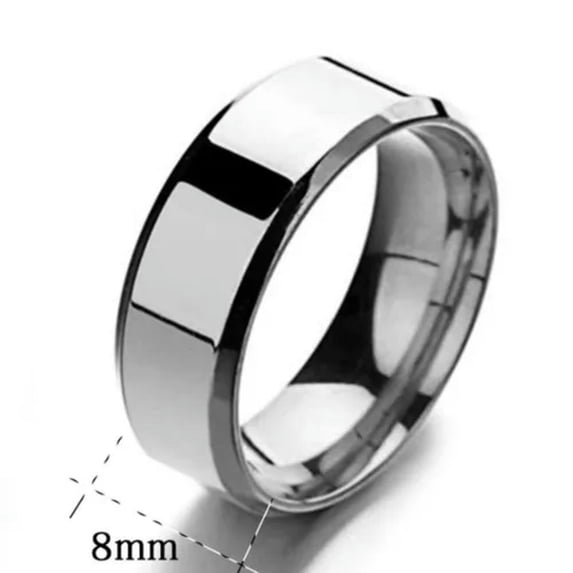 HOOUN Men Black Titanium Stainless Ring Wedding Lover Couple Rings For Women Creative-silver-9