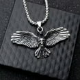 thumbnail image 1 of HOOUN Men Silver Skull Eagle Pendant Animal Necklace Punk Rock Biker Jewelry Chain 24", 1 of 4