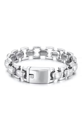 Men Solid Chain Link Bracelet For Mens Stainless Steel 15mm 9'' Heavy Cool Gift