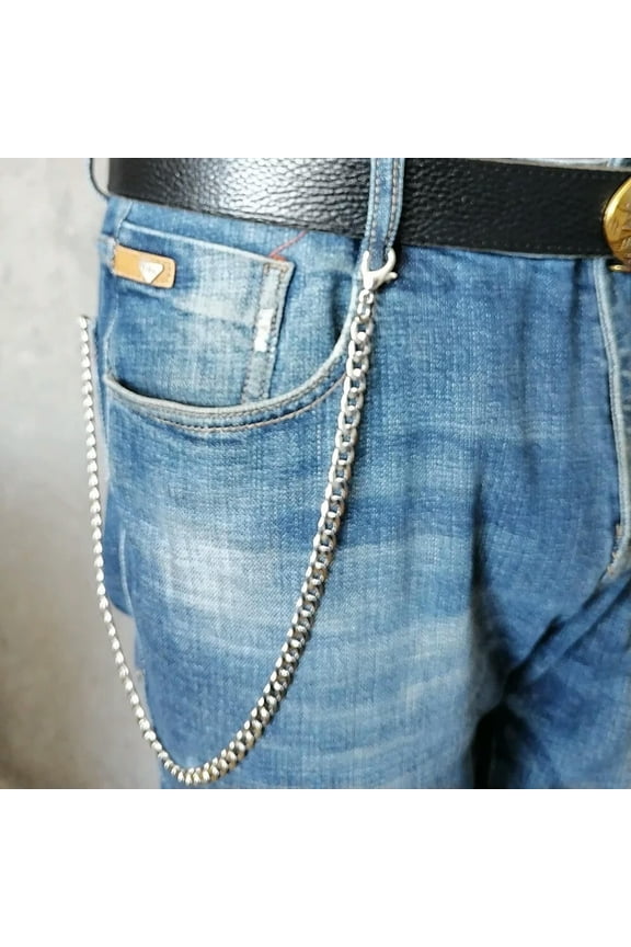 Men Stainless Steel Curb Link Wallet Chain Keychain Purse Trouser Chain 8mm 22''