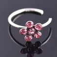 thumbnail image 1 of HOOUN Crystal Men Fashion Women Clip Nose Floral Fake Non Ring Piercing Septum-pink, 1 of 9